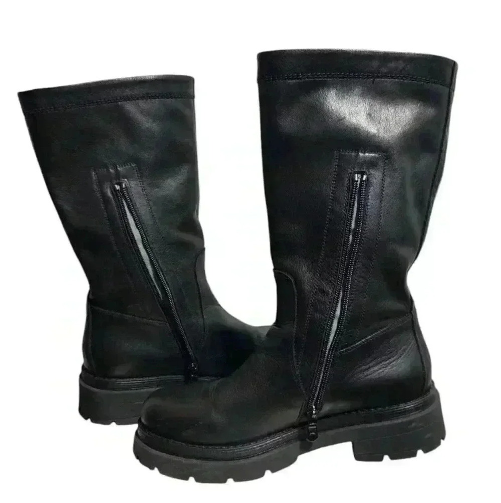 NERO GIARDINI Made in Italy Women's Leather Black Combat Boots Size 39 - Picture 9 of 12
